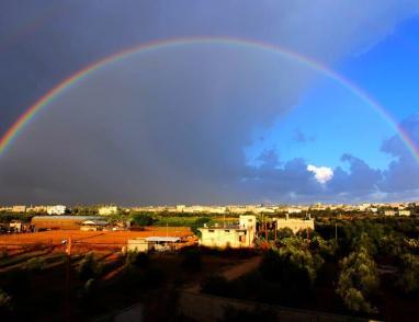 قوس الألوان في غزة